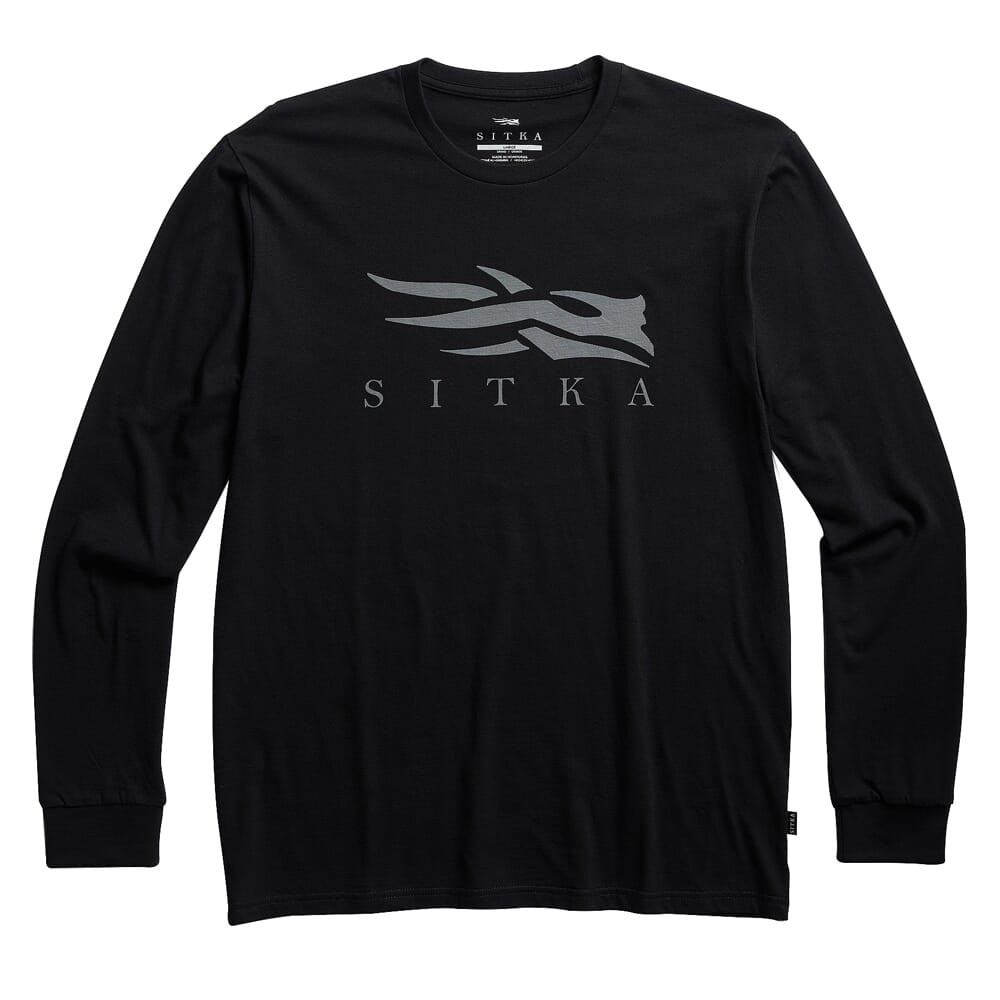 Sitka Gear Icon Long Sleeve Tee Sitka Black X Large 600092-BK-XL