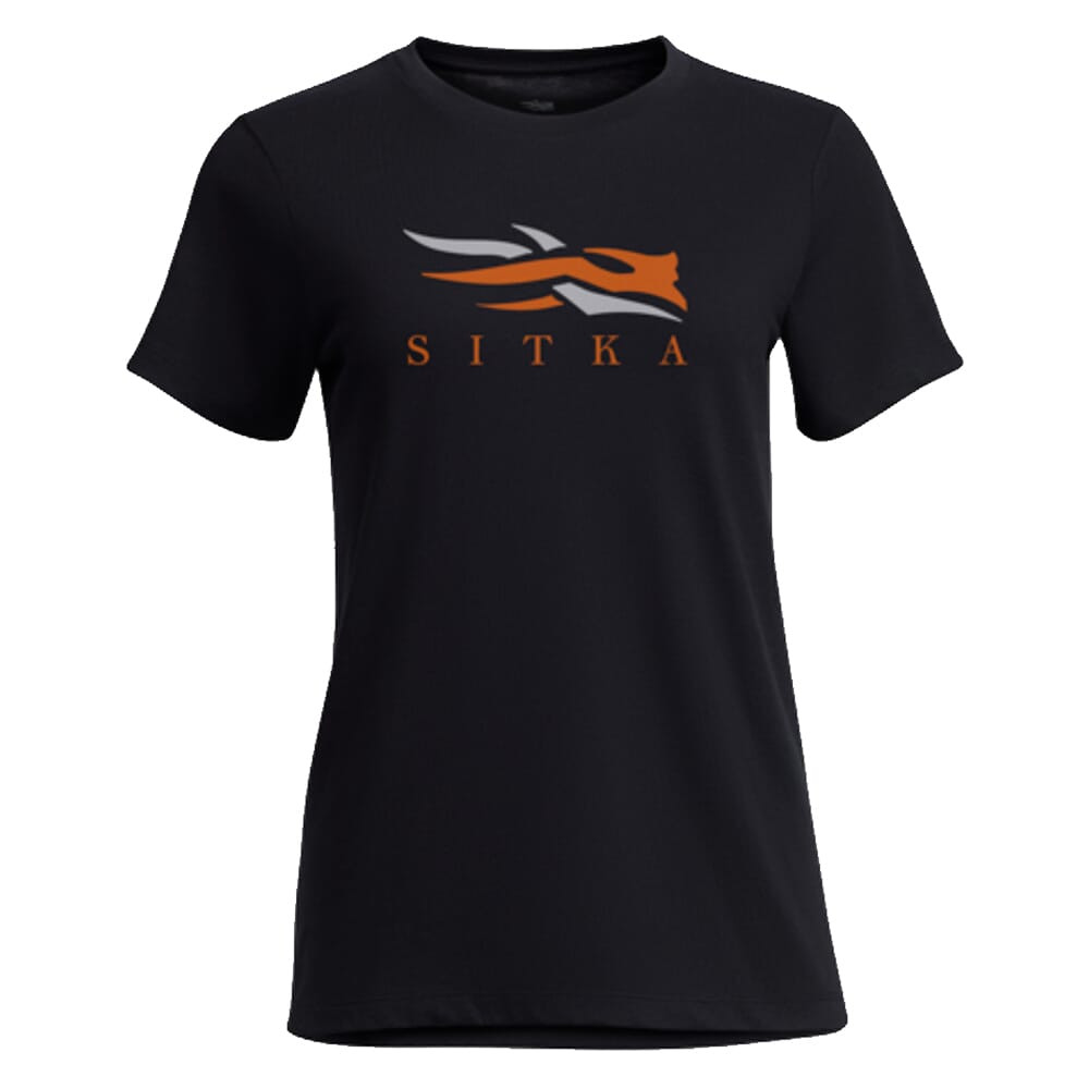 Sitka Gear Women's Icon Tee Black/Orange Large 600249-BKOR-L