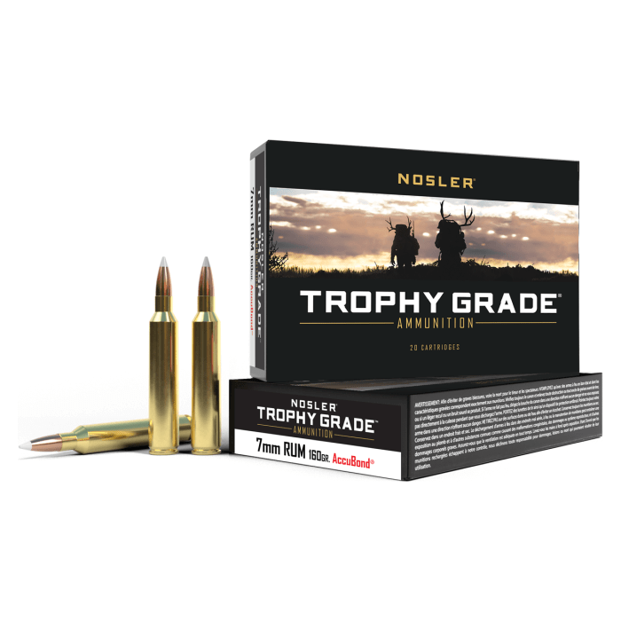 Nosler Trophy Grade TGA - 7mm RUM 160g AB SP (20ct) Ammunition 60048