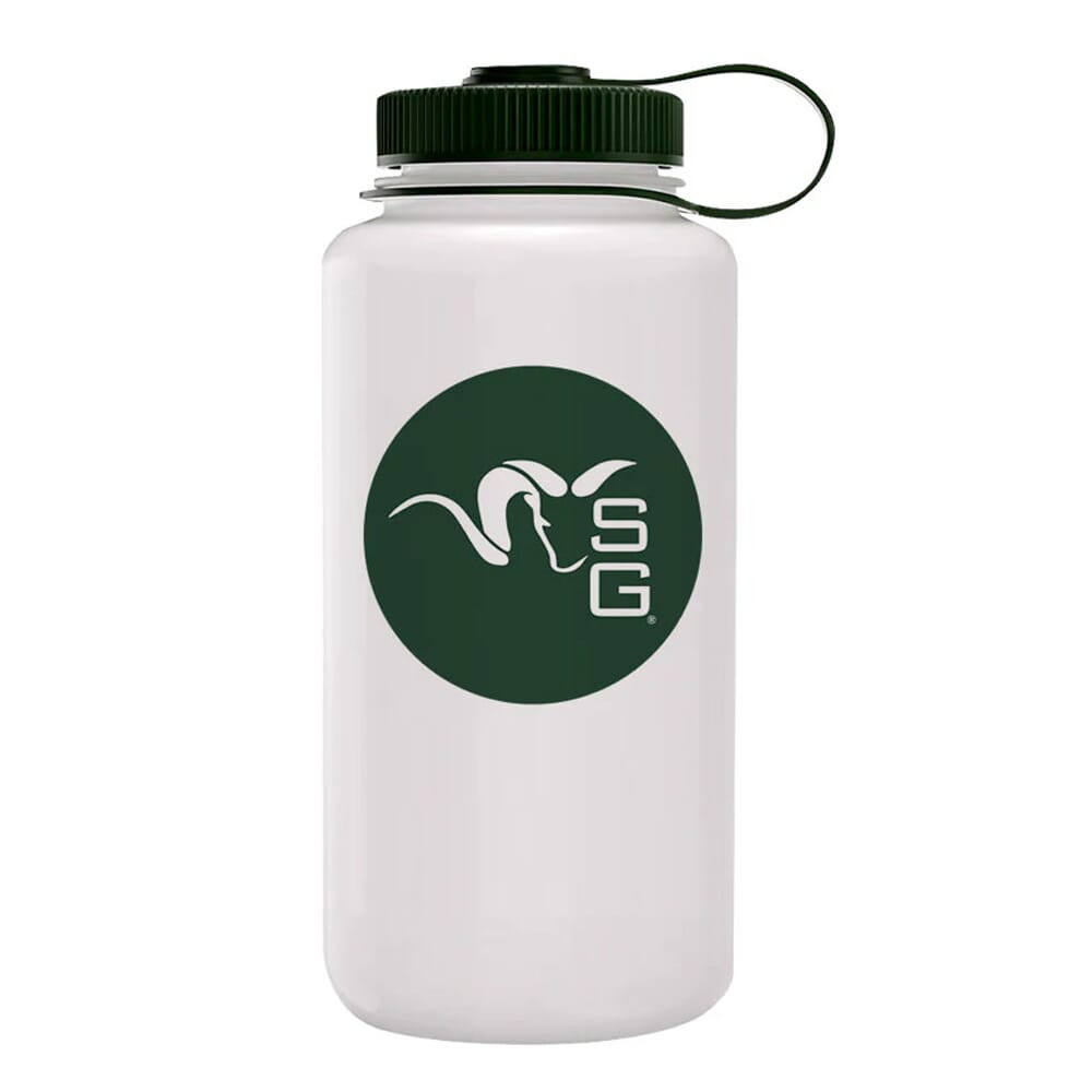Stone Glacier Ram Nalgene 32oz Wide Mouth Water Bottle White and Green 32oz 60120-GN-32oz