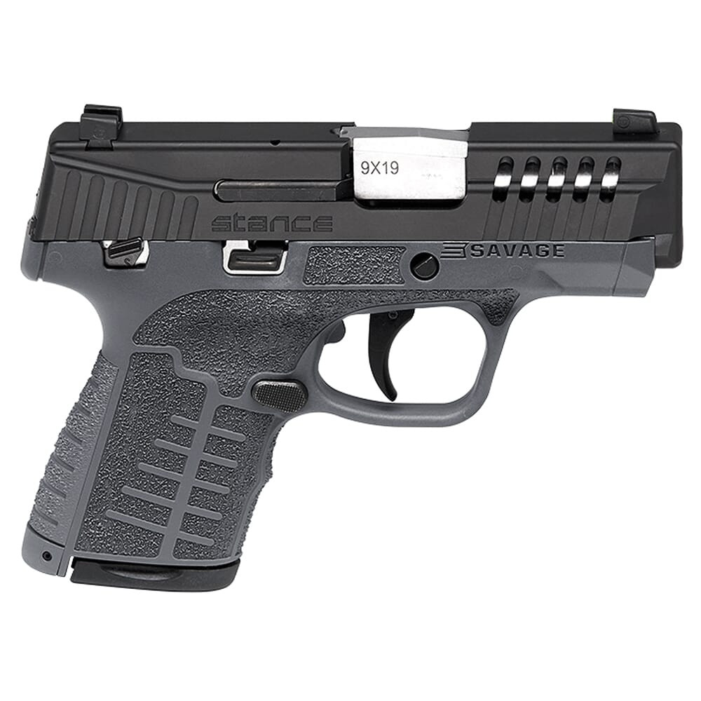 Savage Arms Stance MC9MS 9mm 3.2" 1:10" Bbl Gray Semi-Auto Pistol w/TruGlo Night Sights, (1) 7rd & (1) 10rd Mags 67044