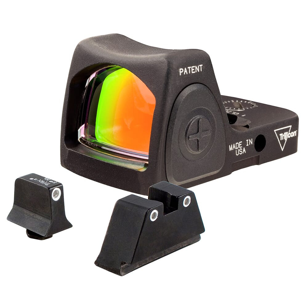Trijicon Dual Defense Kit w/3.25 MOA RMR Type 2 & Bright & Tough WHT/WHT Night Sight Suppressor Set for Standard Frame Glock Models 700790