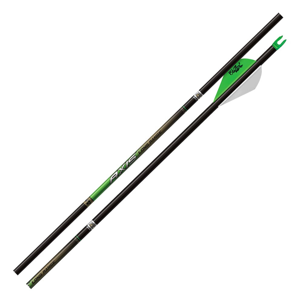 Easton 4mm Axis LR Match Grade 400 Arrow w/3" Hybrid 26 Vanes & 55gr Half-Outs 6pk 701384
