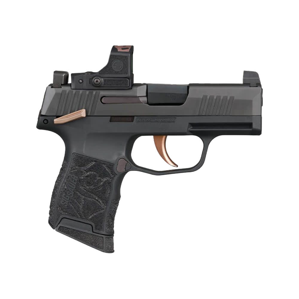 Sig Sauer P365 Rose Romeo-RS .380 ACP 3.1" Bbl Black/Rose Gld MS Striker Compact 3MOA Dot Poly Grip Pistol w/(2) 10rd Steel Mags 365-380-ROSE-MS-RS