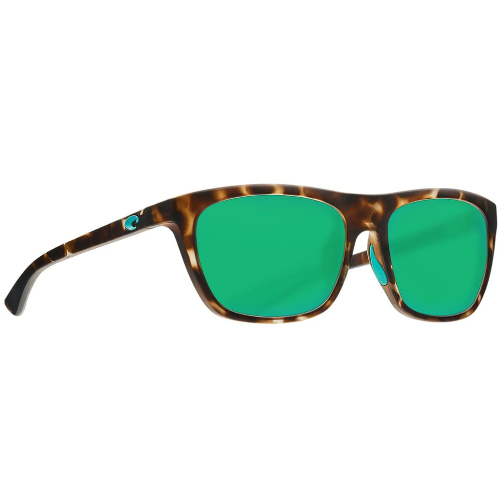 Costa Cheeca Matte Shadow Tortoise Frame Sunglasses w/Green Mirror 580P Lenses 06S9005-90050857