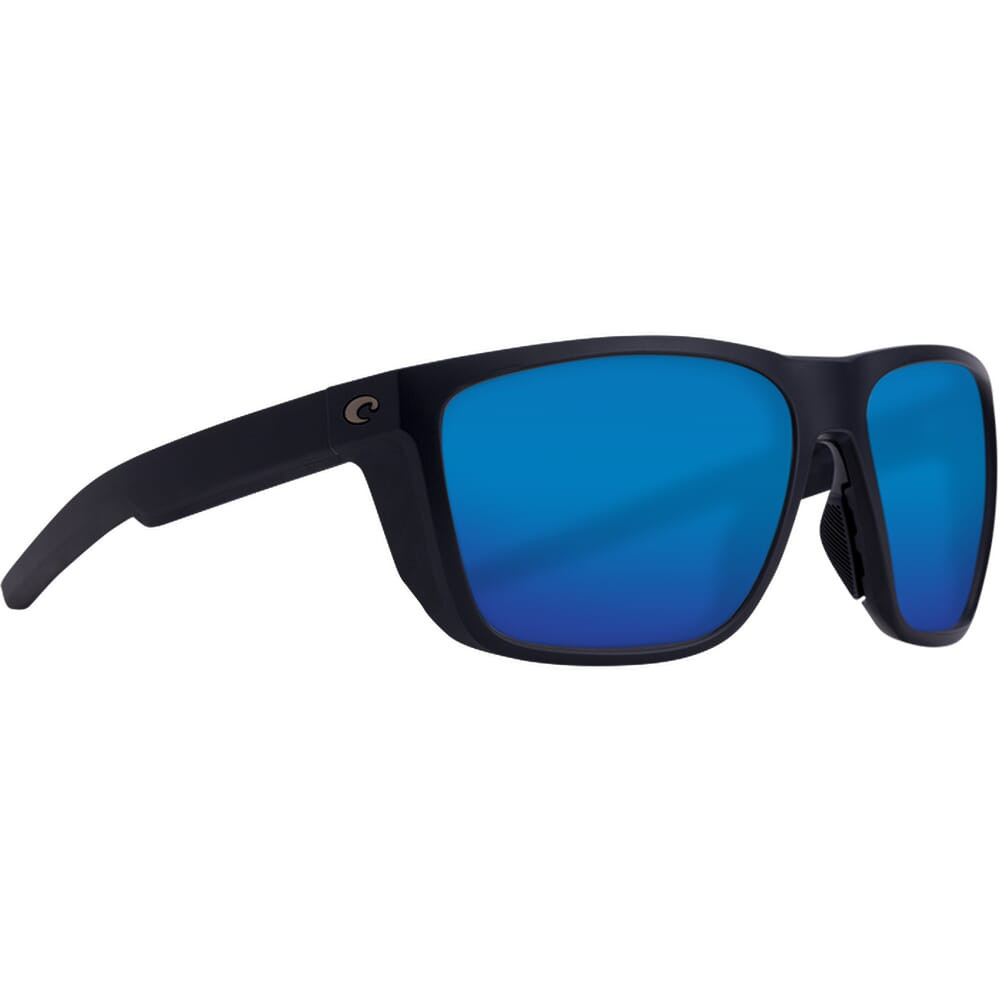 Costa Ferg Matte Black Sunglasses w/Blue Mirror 580P Lenses 06S9002-90021759