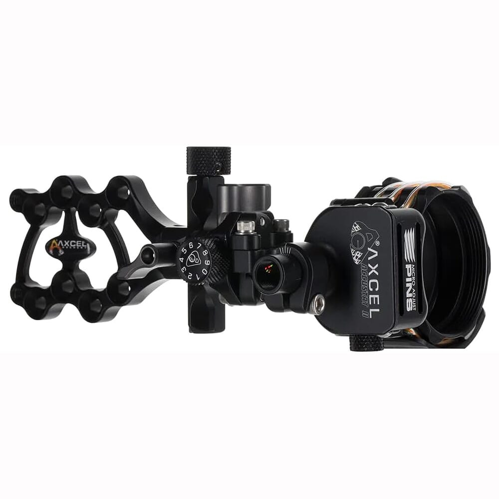 AXCEL Archery ArmorTech Lite Sight 41mm Scope 4pin .019 Non-Dampened Fixed Mount Black Bow Sight AALF-N419-4BK