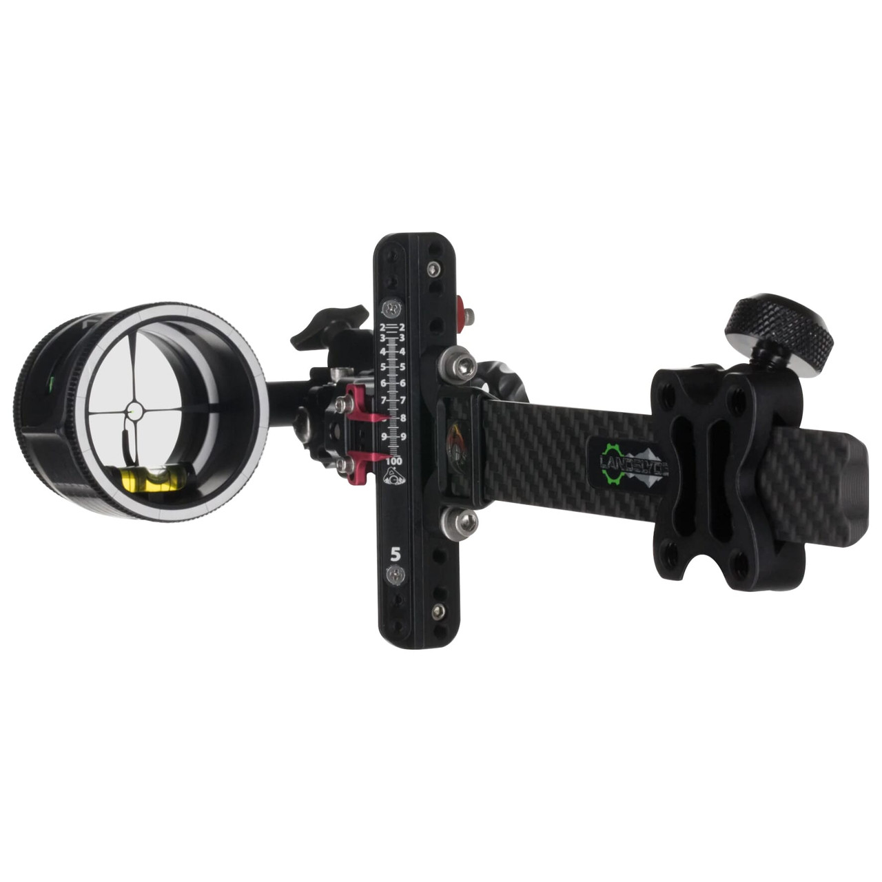 AXCEL LANDSLYDE Plus Carbon Pro Slider w/AVX-41 Scope, "T", Rheostat Cover, Torque Ind., Crosshair 1-Pin .019 Grn Fiber Blk Bow Sight ALNP-C119-4GB