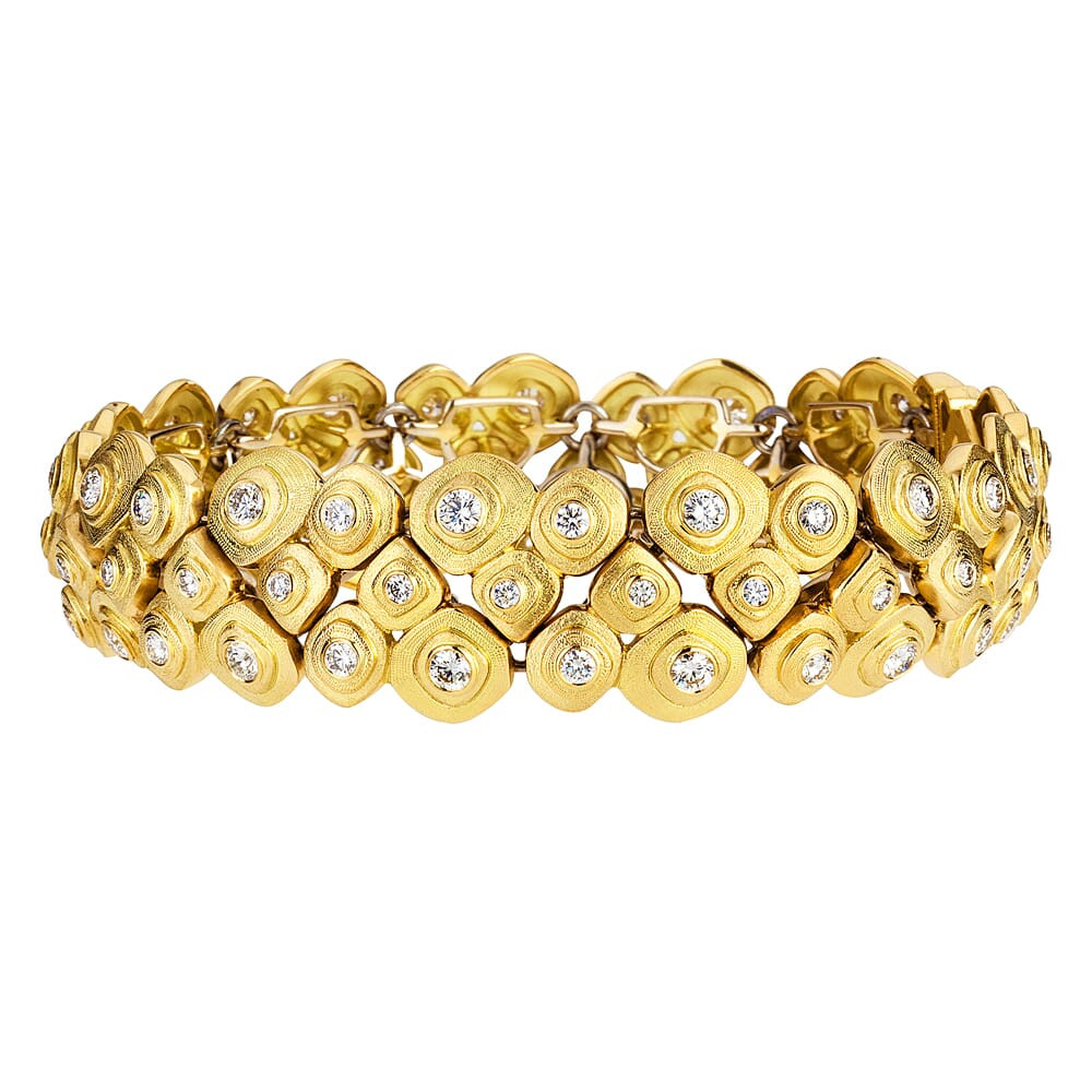 Alex Sepkus 18K and Diamond "Pebble" Bracelet B-25D