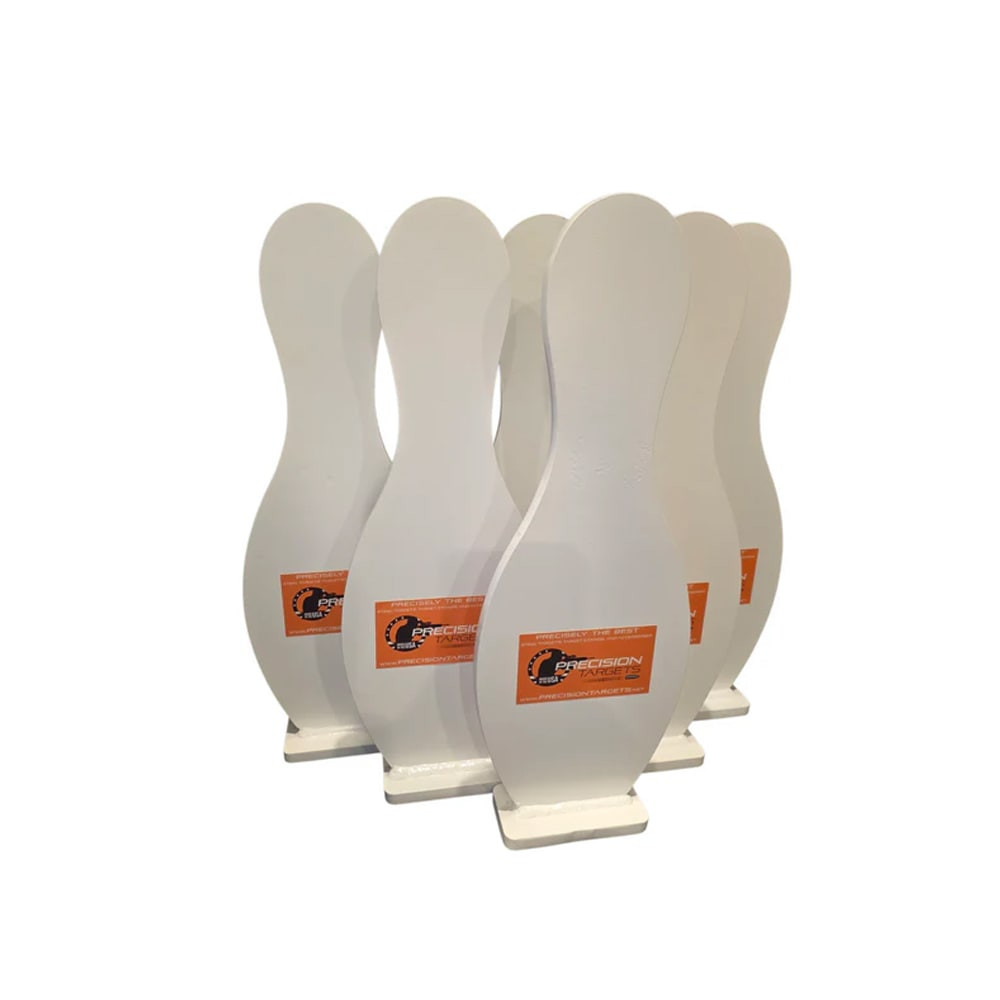 Precision Targets 4.75"x15"x3/8" Bowling Pin Knockover Target w/2"x3" Base 6pk BPKOT-6