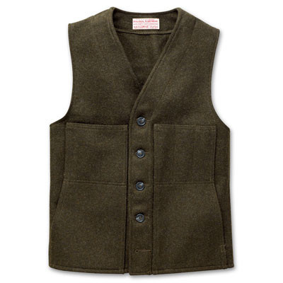 Filson 40 Green Mackinaw Wool Vest 10055