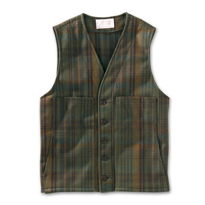 Filson 34 Hawthorne/Plaid Mackinaw Wool Vest FIL-10055-HP