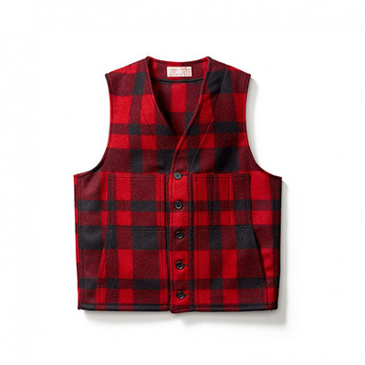 Filson Mackinaw Wool Vest RedBlack S FCO-011937 FIL-10055-RedBlack-S