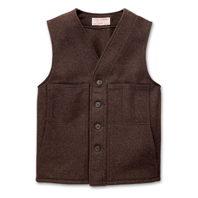 Filson Xlong Mackinaw Vest Brown 48 10056