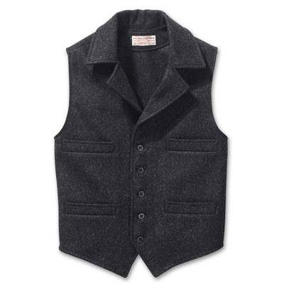 Filson XL Charcoal Mackinaw Western Vest 10057