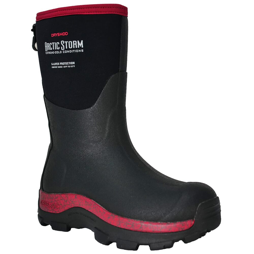 USED Dryshod Women's Arctic Storm Mid Black/Cranberry Size 7 Boot ARS-WM-CR-W07 - Light Wear USED9229
