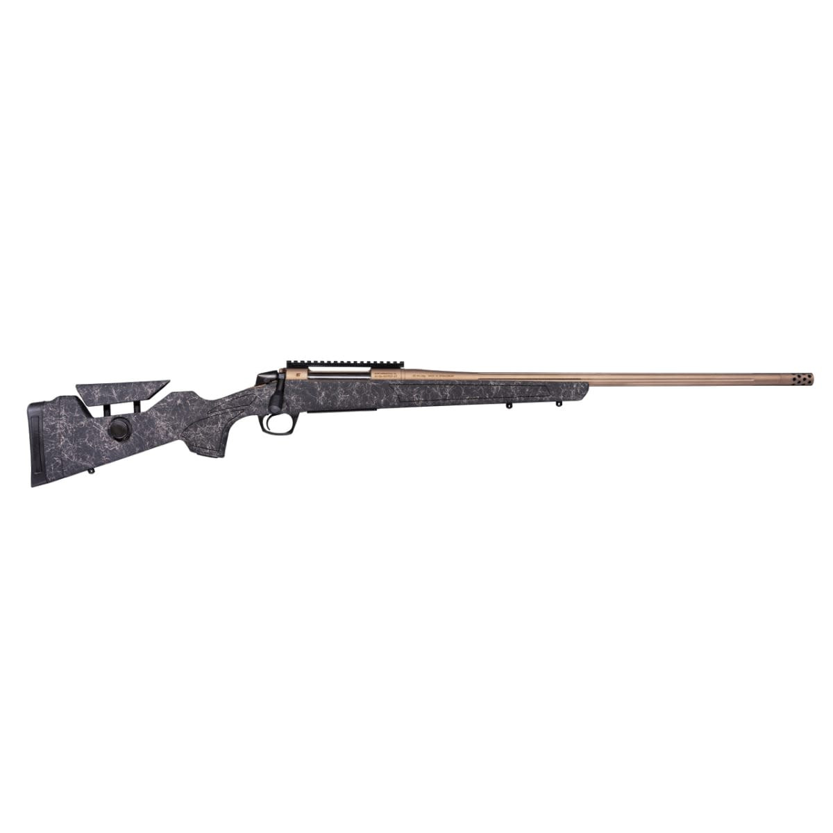 CVA Centerfire Cascade Long Range Hunter 6cm 24" 1:7.5" 5/8x24 Bbl Graphite Black/Smoked Bronze Rifle w/Omni Brake & 20 MOA Pic Rail CR3955F
