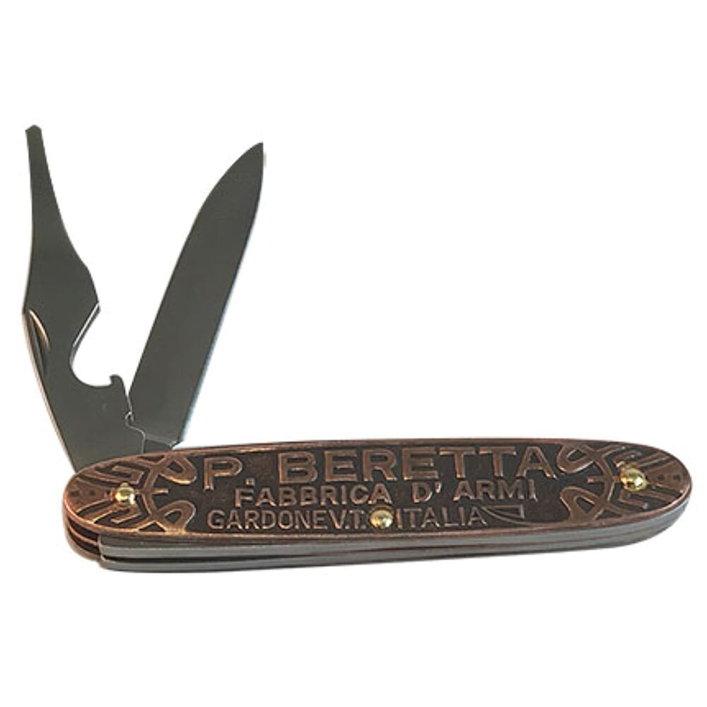 Beretta Coltello Pietro Replica 2.6" Folding Blade Steel C70 Copper Coated Knife w/Can Opener CO09-1-9