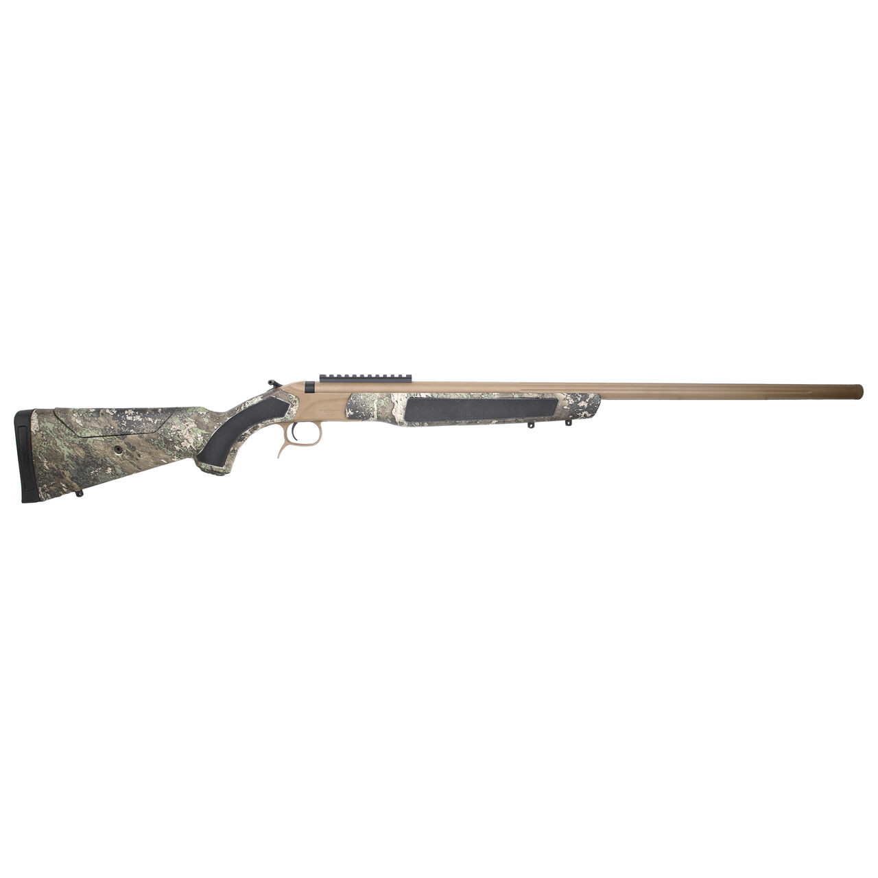 CVA Accura LR-X .45 Cal 30" 1:22" 3/4x20 Bbl FDE/Nitride TrueTimber Strata Muzzleloader w/Thrd Prot, 0 MOA Pic Rail, & Variflame Ignition PR3208NM