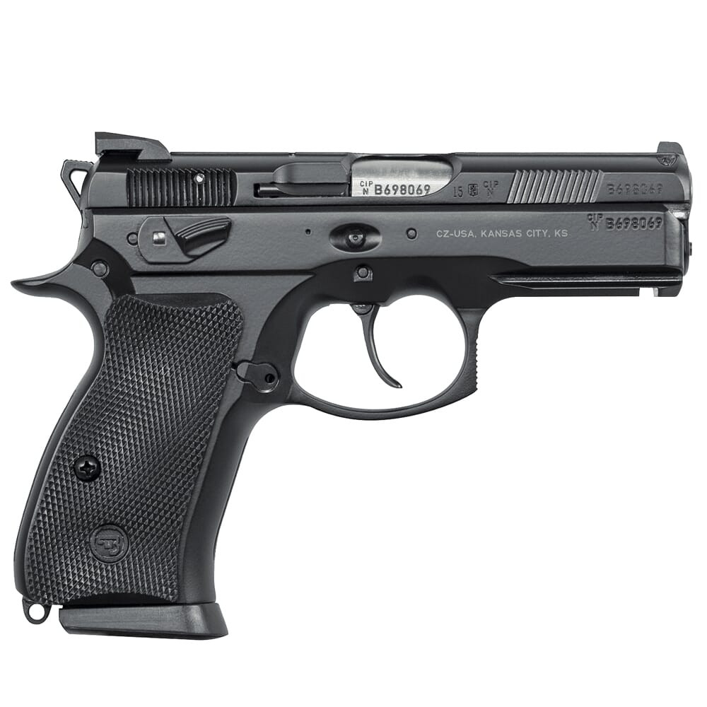 CZ-USA 75 P-01 Omega Convertible 9mm 10rd Blk Handgun w/Polycoat Alum, Fixed Sights, Swappable Safety/Decocker, Blk Rubber Grips 01229