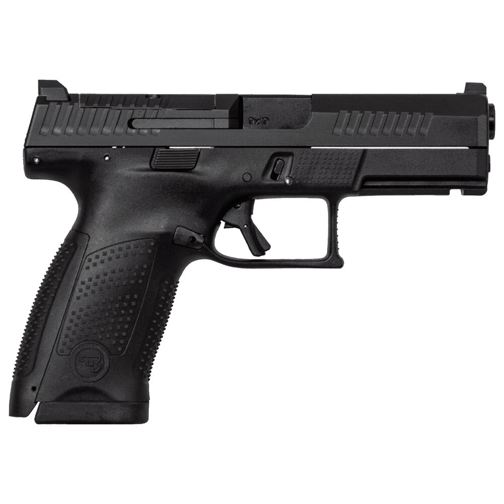 CZ-USA P-10 C Optic-Ready 9mm 10rd Blk Handgun w/Polymer Frame, Nitride Slide, Fixed Sights, 3 Back Straps, Rev Mag Catch 01536