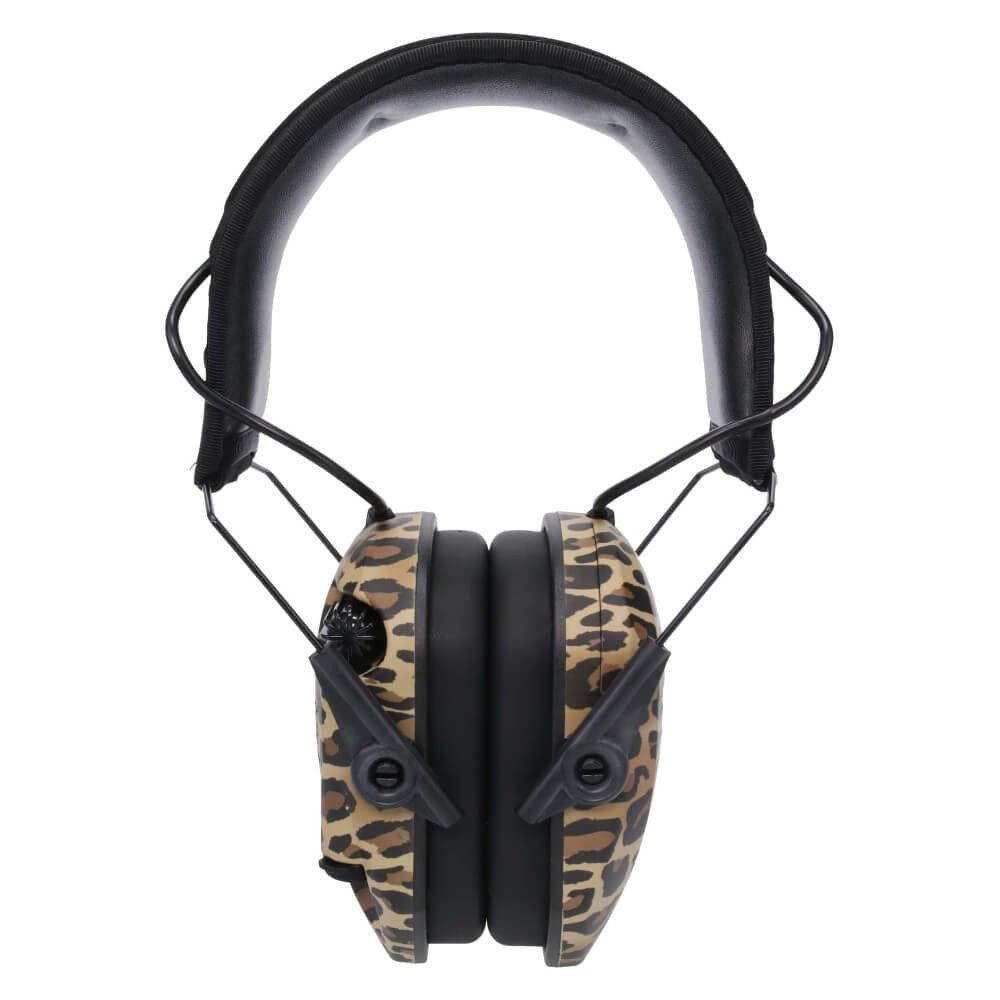 Walker's Razor Slim Electronic Muff Leopard Print Electronic Ear Ear Muffs GWP-RSEM-LEO