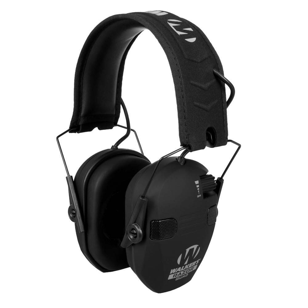 Walker's Razor Slim Electronic Quad Bluetooth Black Electronic Ear Ear Muffs GWP-RSEQM-BT