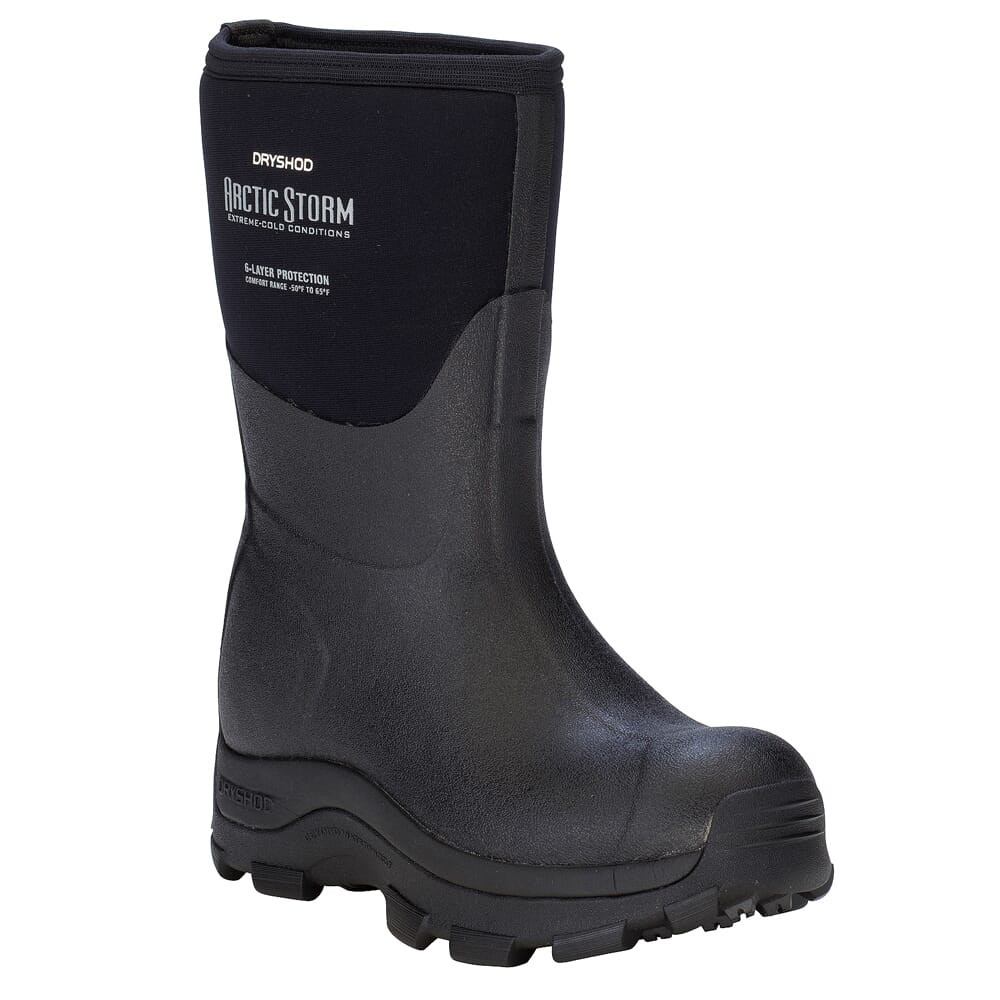 USED Dryshod Women's Arctic Storm Mid Black/White Size 8 Boot ARS-WM-BK-W08 - Light Wear USED9361
