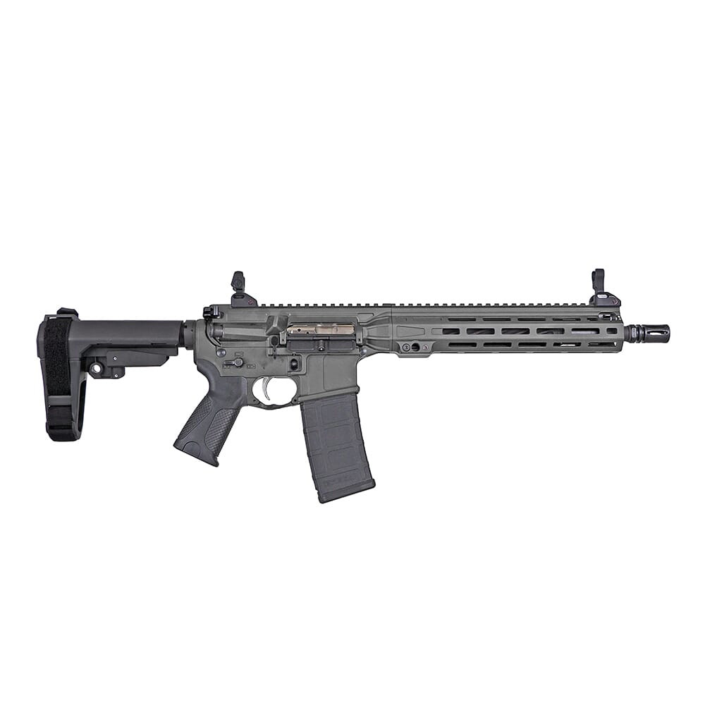 LWRC ICMKII 5.56mm 12" 1/10 1/2x28 OD Patriot Tungsten Grey Pistol w/SBA3 Brace ICMKIIP5TG10SBA3