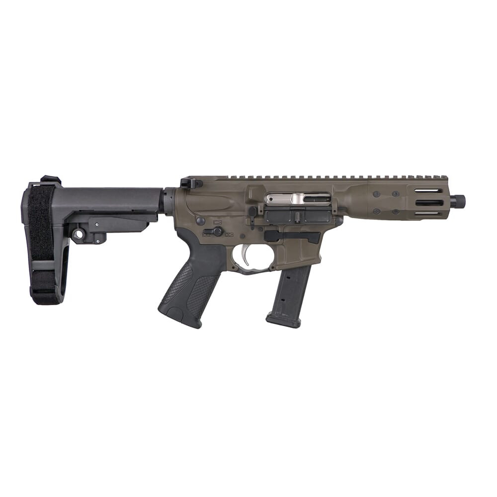 LWRC IC-9 9mm 5.6" 1/10 1/2x28 Patriot Brown Pistol w/SBA3 Brace ICP9B5KSBA3