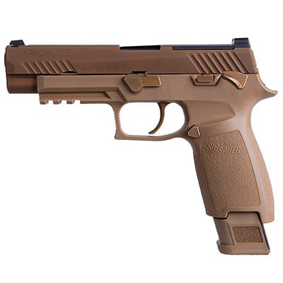 Sig Sauer M17 Commemorative P320 Pistol 9mm Coyote SIGLITE w/NS Plate (1) 17rd (2) 21rd Mag M17-COMMEMORATIVE