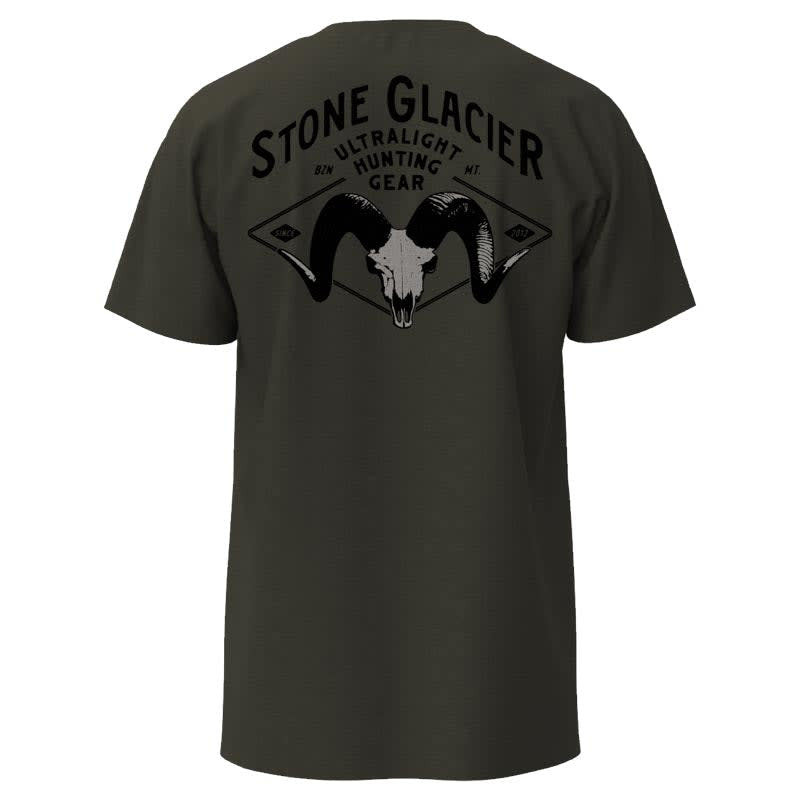Stone Glacier SG Ram Skull T-Shirt Military Heather 60236-MH