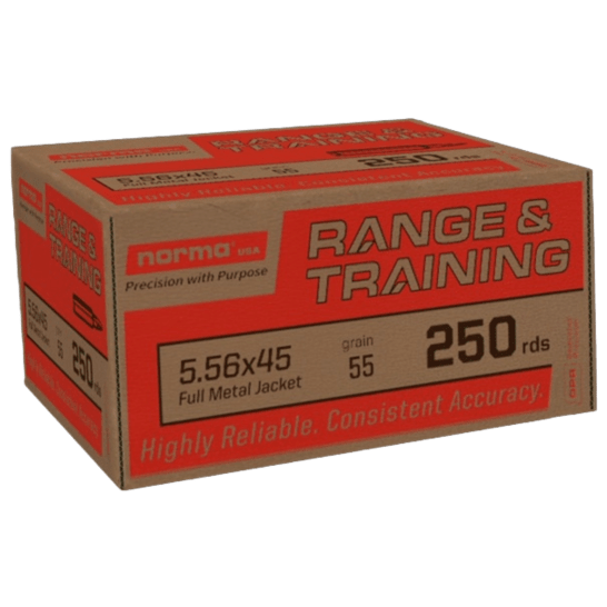 Norma Range & Training FMJ 5.56x45 55gr Centerfire Rifle Ammo (250/box) 701703514
