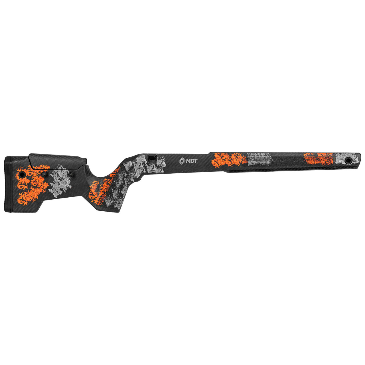 MDT CRBN Tikka T3X Short Action RH Fixed ARCA Hunter Orange and Grey Chassis System 114849-HOG