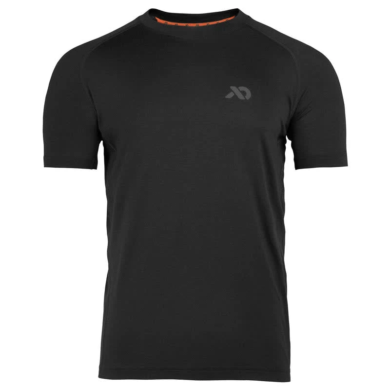 First Lite Men's Wick Short Sleeve Crew Black on Black MTWSCBB