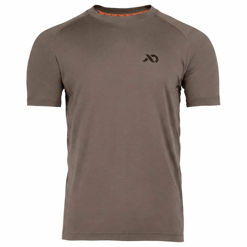 First Lite Men's Wick Short Sleeve Crew Walnut MTWSCWN