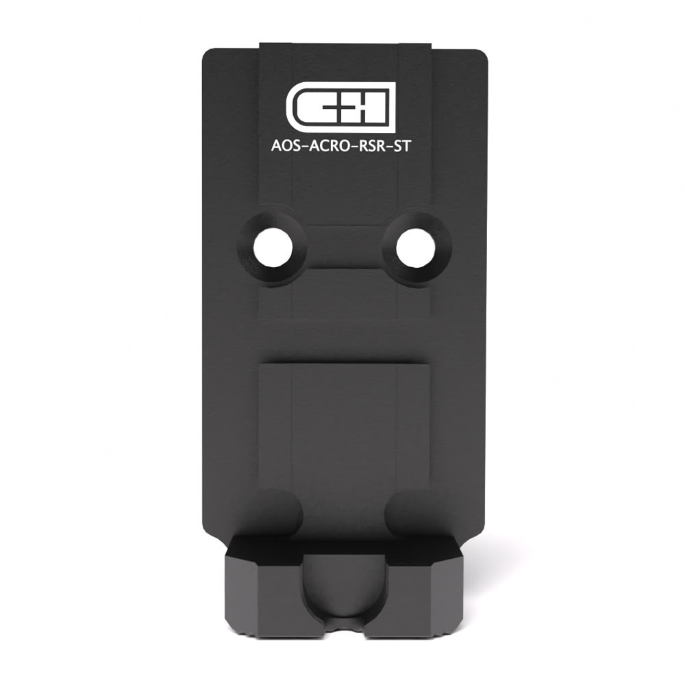 C&H Precision Agency Optic System Cut Steel Plate For Aimpoint Acro w/ Integrated Rear Sight AOS-ACRO-XL-RSR-ST