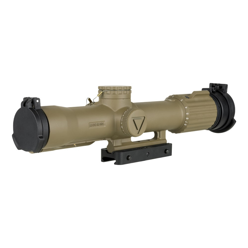 Trijicon VCOG 1-8x28 Red MRAD Crosshair Dot Reticle FDE FIR-265 Cerakote Riflescope w/Quick Release Mount with Trijicon Q-LOC Technology VC18-C-2400021