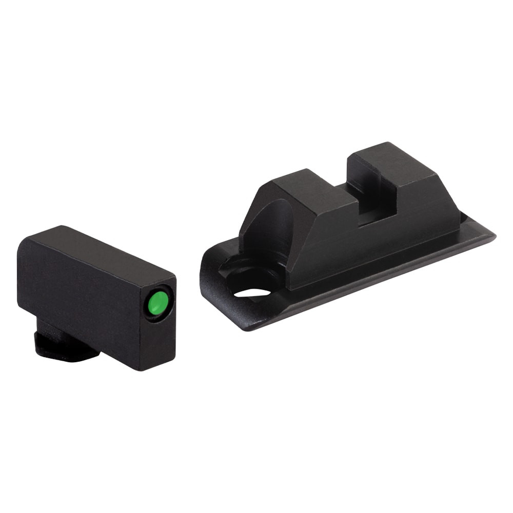 Ameriglo Green Tritium-Black Outline .240" Front Sight, Flat Black Rear Sight For Glock Gen 5 and 6 9mm/.40, A-Cut/COA, Standard Width AC-809