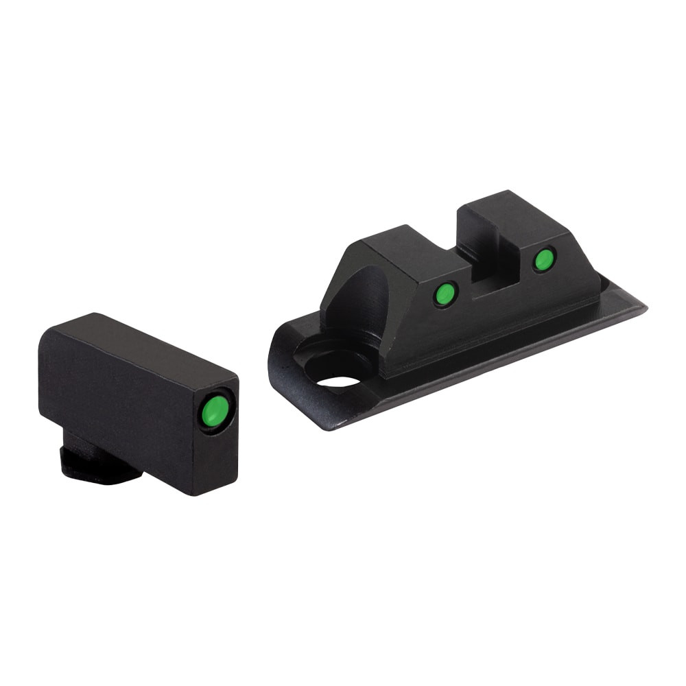 Ameriglo Green Tritium 3 Dot Sight Set, Black Outline, .240” Front Sight For Glock Gen 5 and 6 9mm/.40, A-Cut/COA, Standard Width AC-813