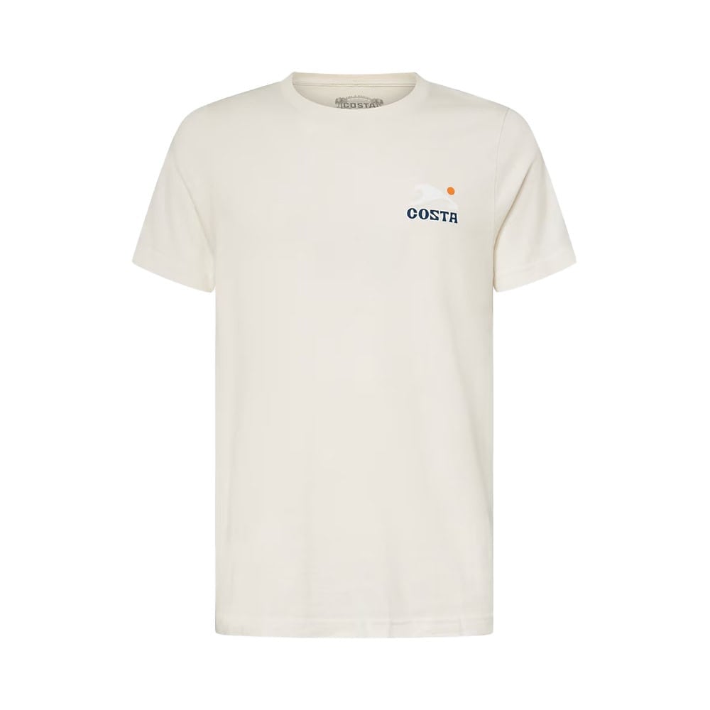 Costa Del Mar Lifestyle CTN T18 - Costa Shorline T-Shirt Mens Vintage White FQA401372-162