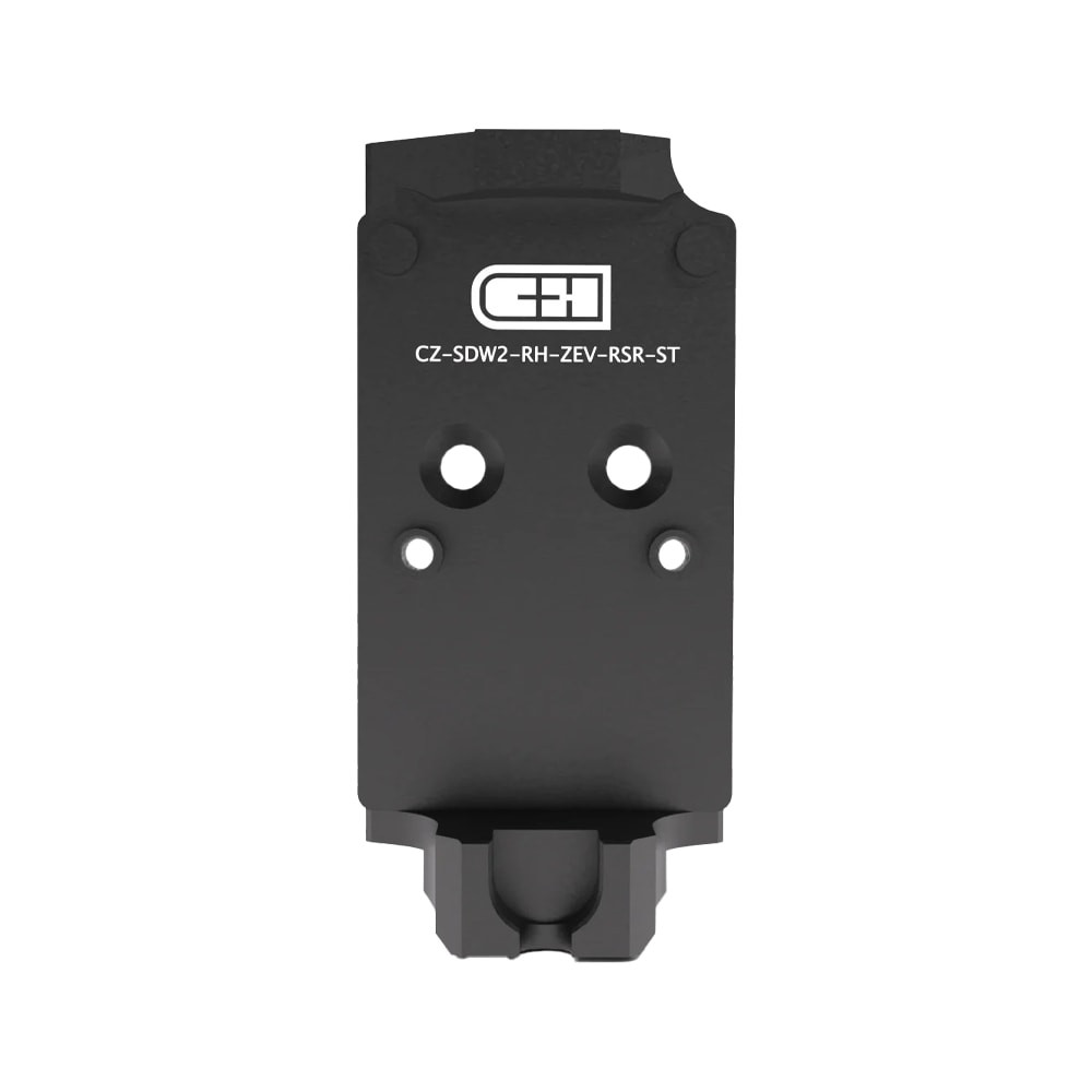 C&H Precision CZ Shadow2 OR Plate For Trijicon RMR & Holosun (407C-507C-507Comp-508T) w/ Zev Posts And Built-In Rear Sight CZ-SDW2-RH-ZEV-RSR-ST