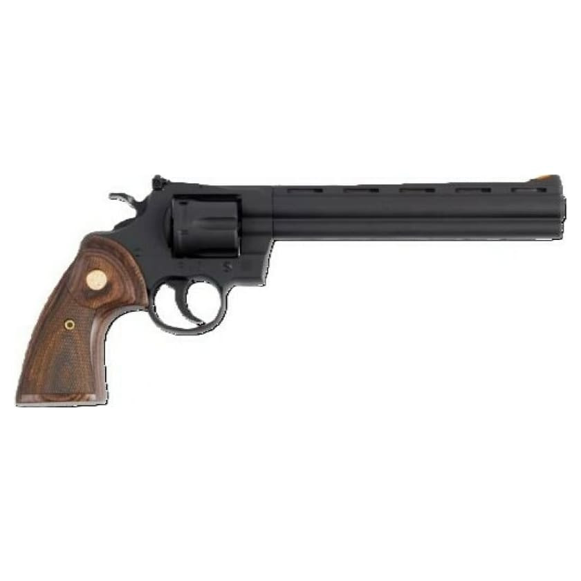 Colt Python Matte Blued .357 Magnum 8" Bbl Molded Red Ramp Sight Wood Grip Matte Blued Revolver PYTHON-BM8WTS