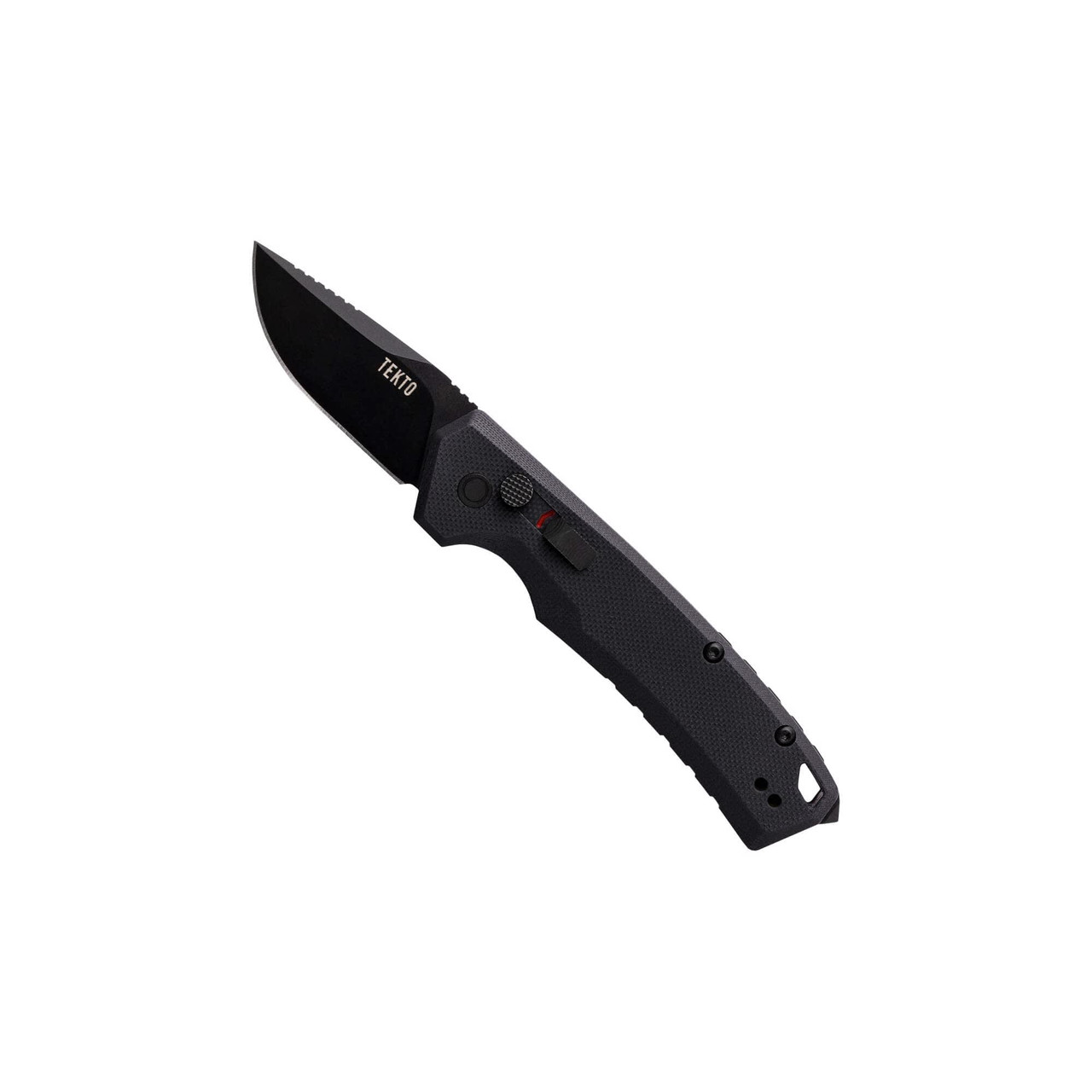 Tekto A3 Delta Mini Black D2 Drop Point Blade Black G10 Handle Black Accents Fine Edge Automatic Knife A3S-G1BK-D2BK1-A1