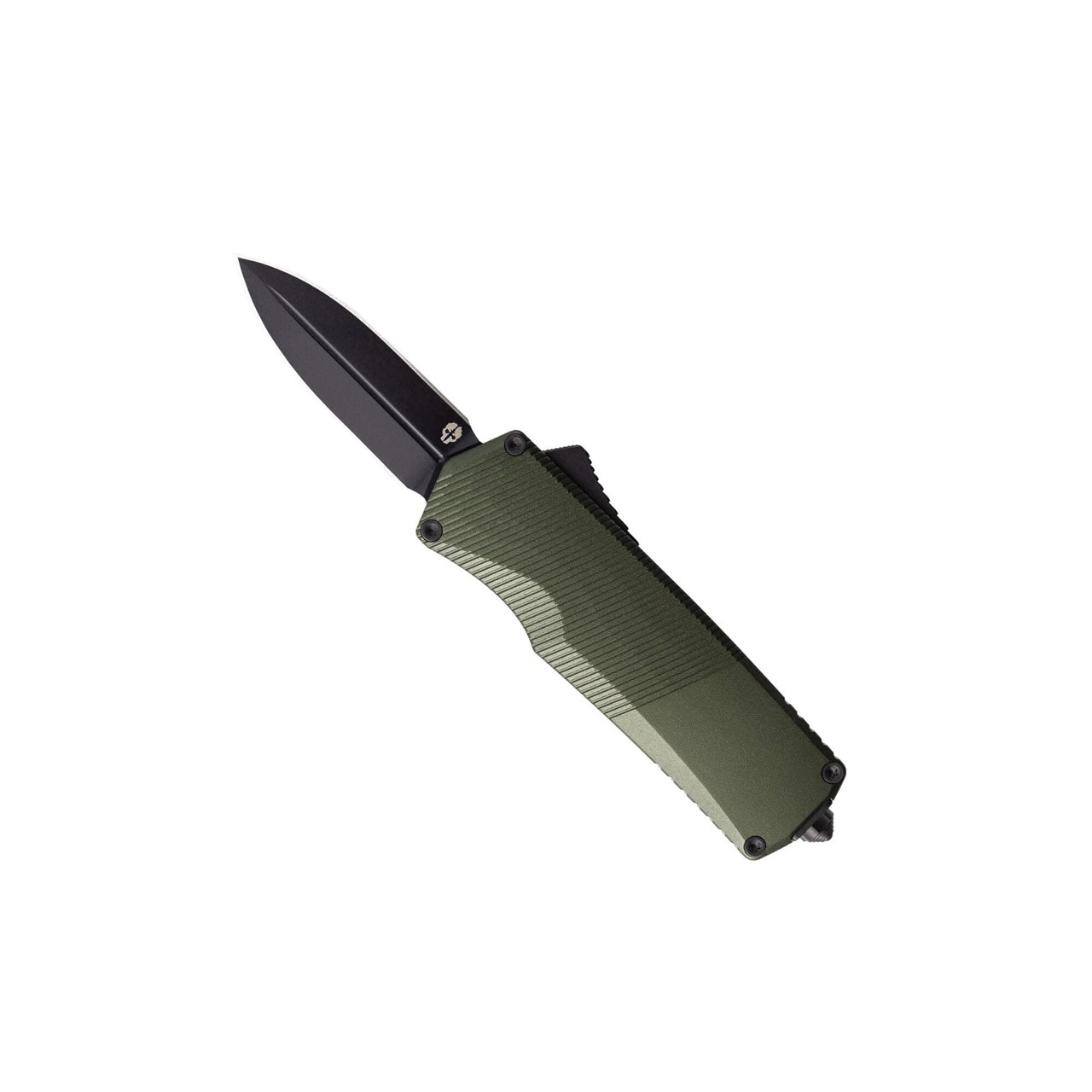 Tekto A5 Spry Mini Black S35VN Dagger Blade Green Aluminum Handle Black Accents Fine Edge Automatic/OTF Knife A5S-T6OD-S35BK3-A1