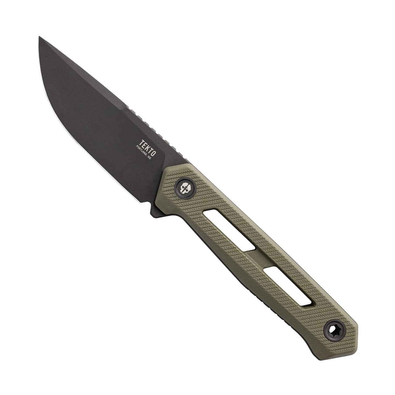 Tekto X1 Black MagnaCut Drop Point Blade OD Green G10 Handle Black Accents Fine Edge Fixed Knife X1R-G10OD-MCBK1-A1