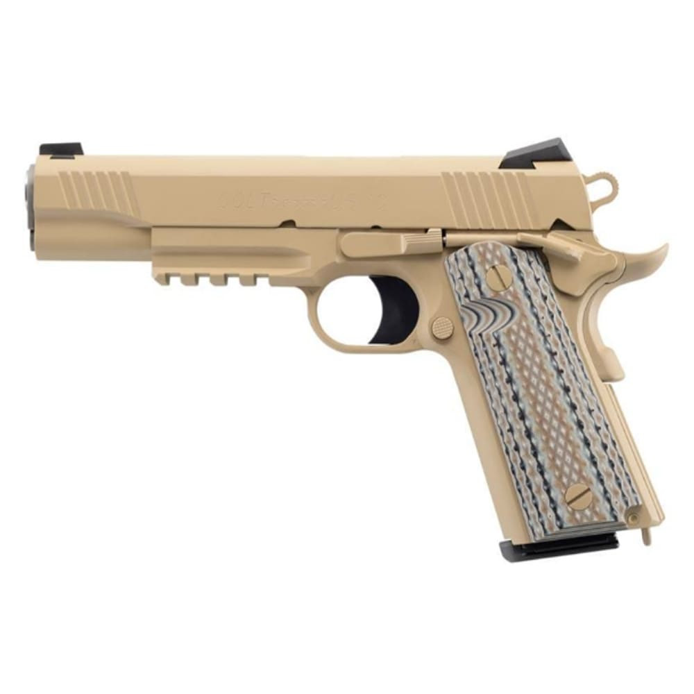 Colt 1911 Custom CQB Govt Model Rail .45 Auto 5" Bbl Series 80 Rail FDE IonBond Finish Pistol w/Pelican Case, Cleaning Kit, & Spare Mag O1070CQB