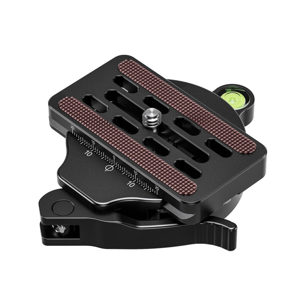 Leofoto Lever Release Clamp 60mm 3/8" Screw Hole, Bubble Level, QR-70 Plate, Arca Compatible LCC-60