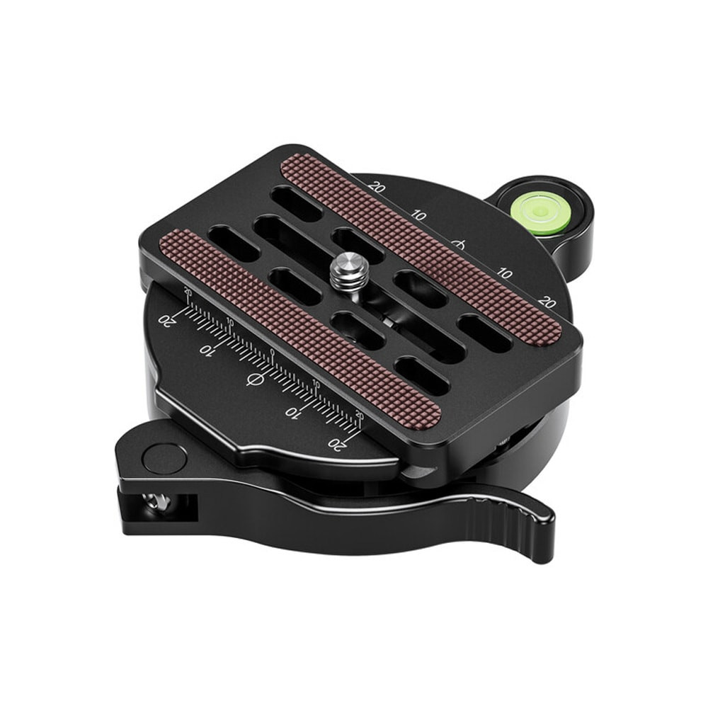 Leofoto Lever Release Clamp 70mm 3/8" Screw Hole, Bubble Level, QR-70 Plate, Arca Compatible LCC-70