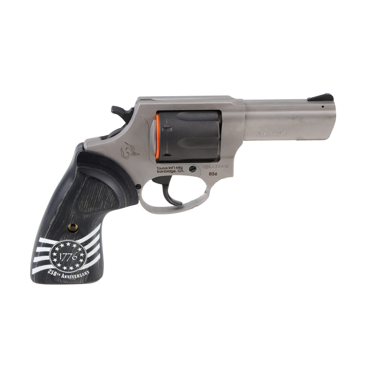 Taurus 856 .38 Special 3" Bbl 6rd Cap SS/Bk Bk Wd 1776 Revolver 2-85635-US3